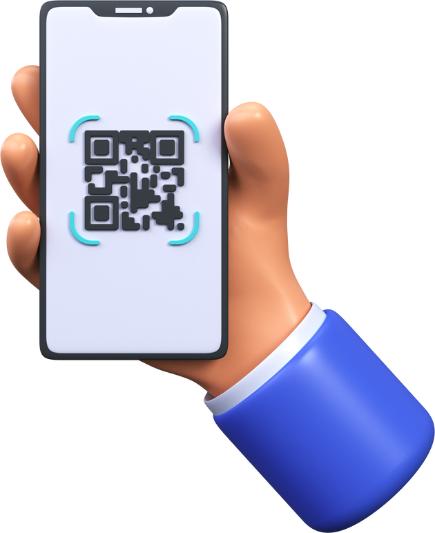 qr for payment by phone 3d